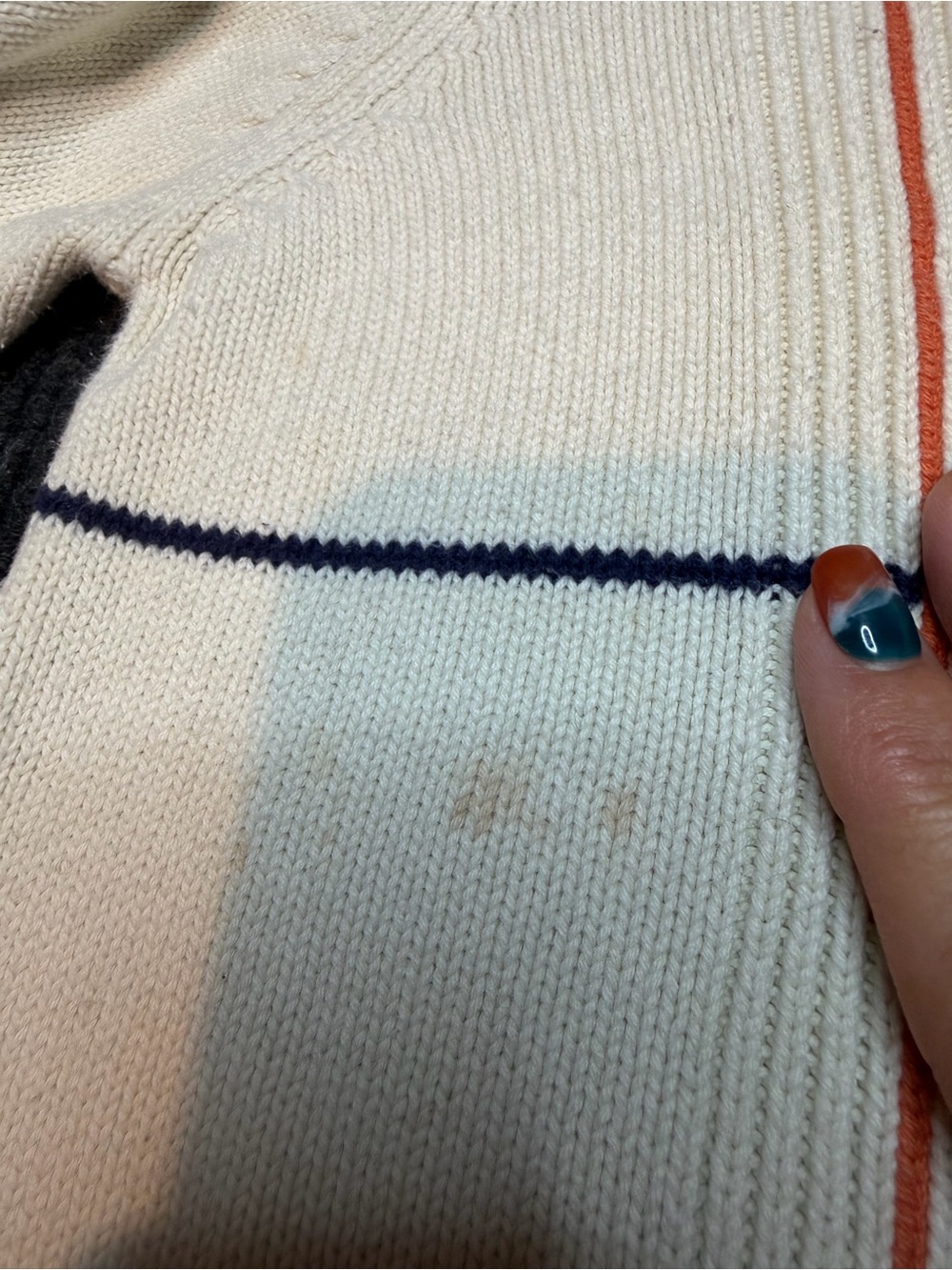 Vintage Oscar De LaRenta Men's Cream Windowpane Crewneck Sweater - Picture 3 of 4